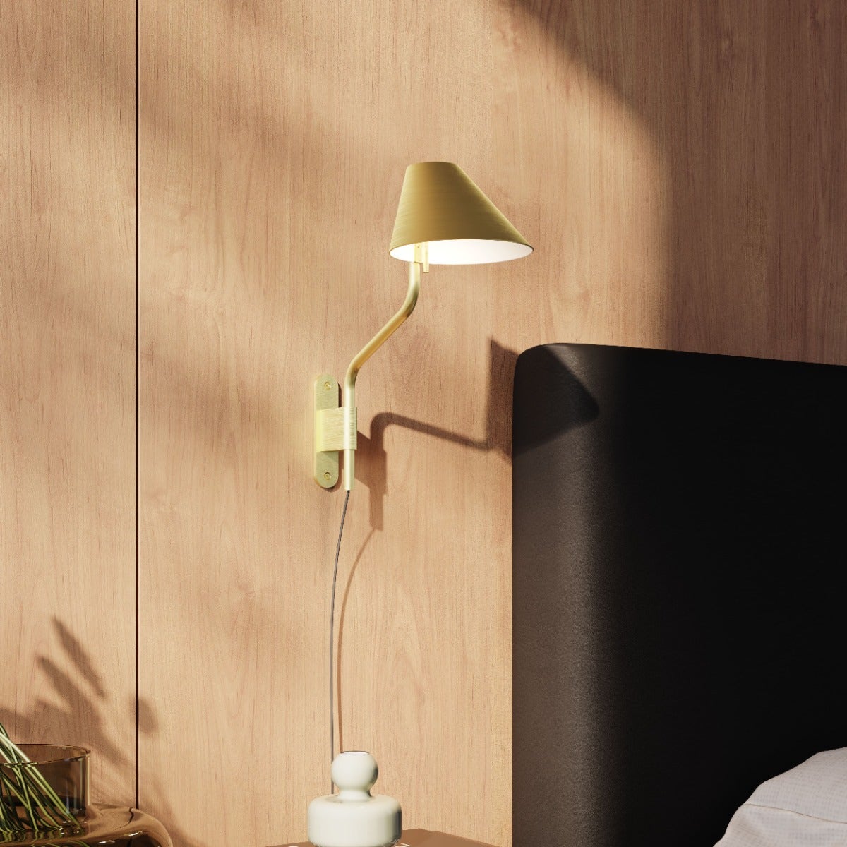 Sonneman Pitch LED Wall Lamp Brass Short 3250.14