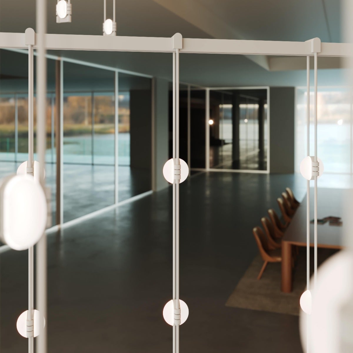 Satin White Tri Bar W Crystal Ladder Light Luminaires