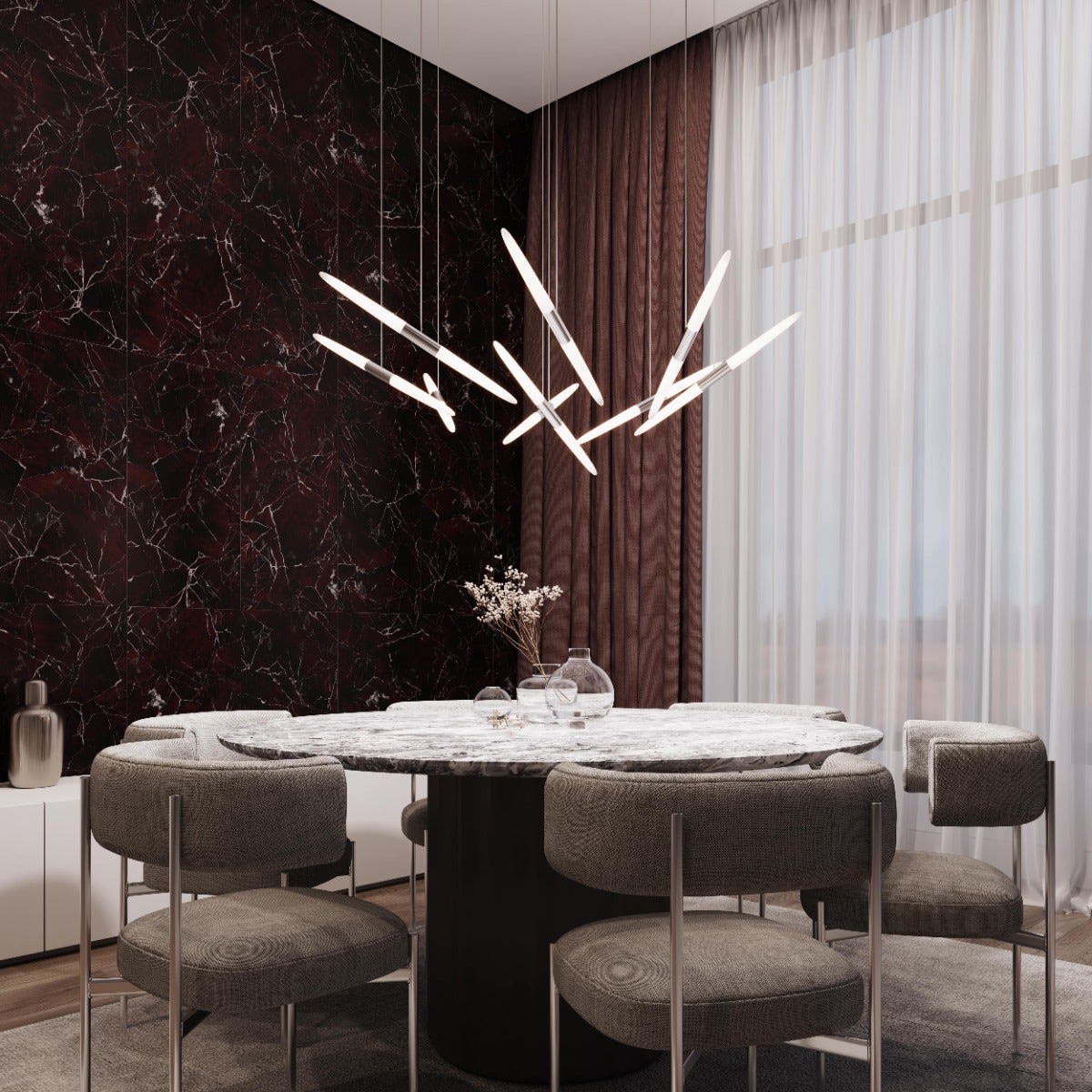Sonneman Ballet LED Pendant in Bright Satin Aluminum
