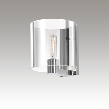 3690.01C Delano Sconce Polished Chrome w/Clear Glass 