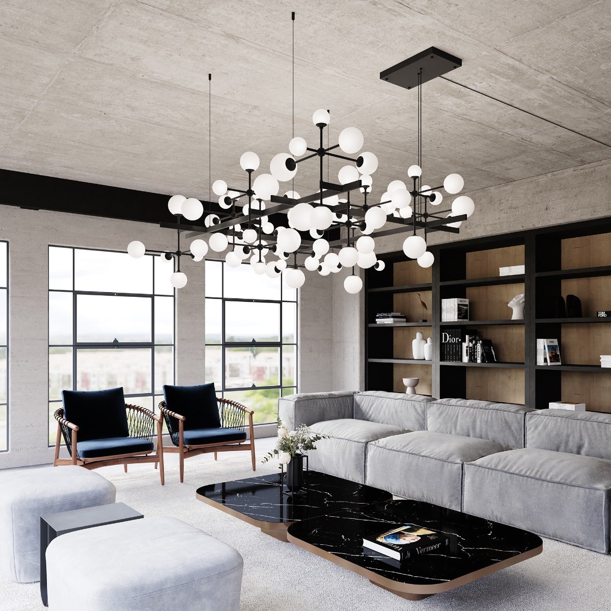Sonneman Nebula LED Pendant in Satin Black