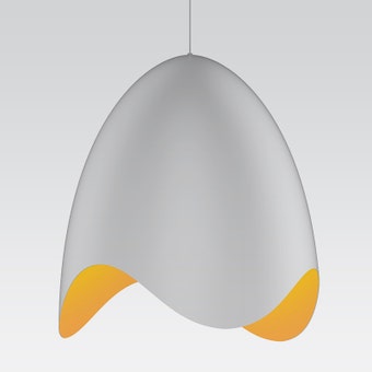 2676.03A Waveforms Bell LED Pendant Large Satin White w/Apricot Interior Gray SIlo Image