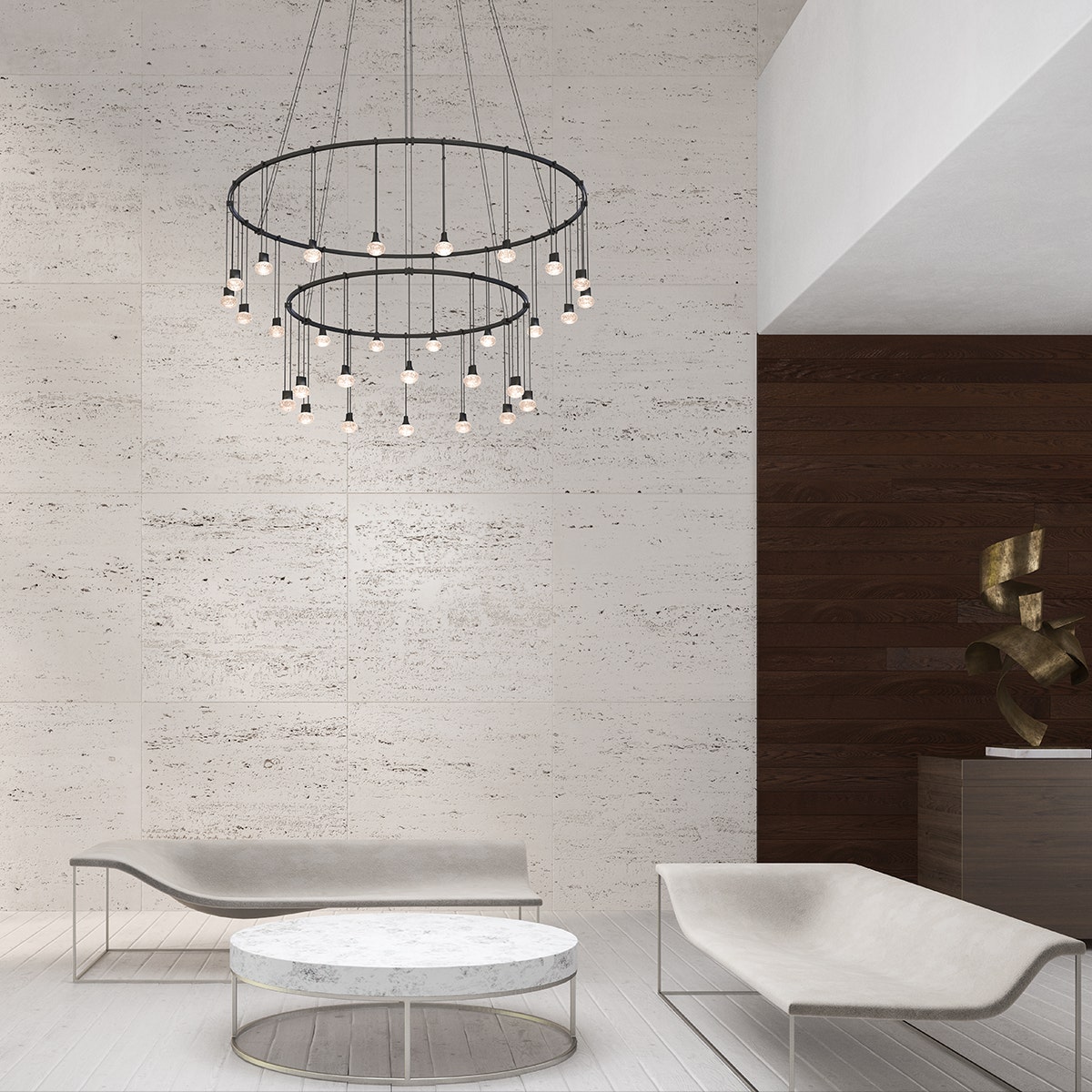 Suspenders 32 48 Double Ring with Crystal Oval Luminaires