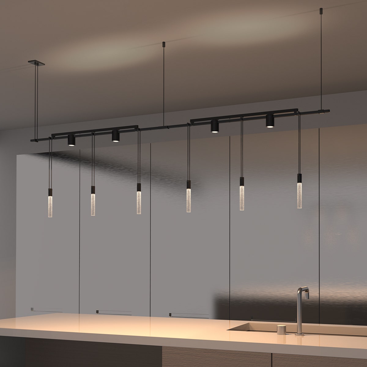 Linear bar ceiling light top