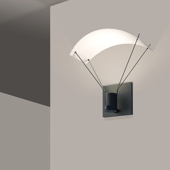 Suspenders® Standard Single Sconce with Bar-Mounted Single Cylinder w/Parachute Reflector