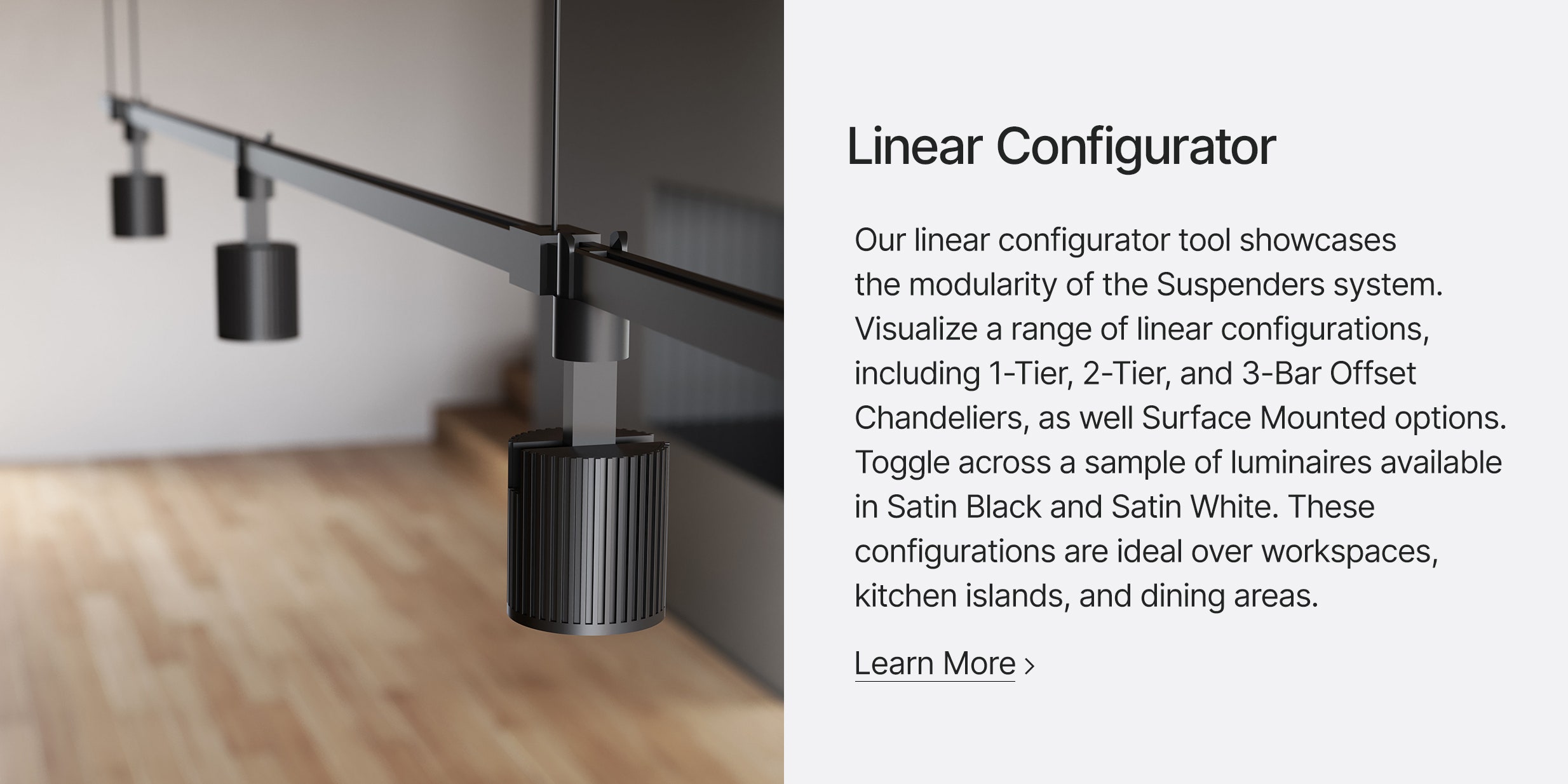 Our linear power bars are available in a variety of lengths as 1-tier, 2-tier, or offset configurations. Linear configurations can be connected in a continuous line with linear coupling components.